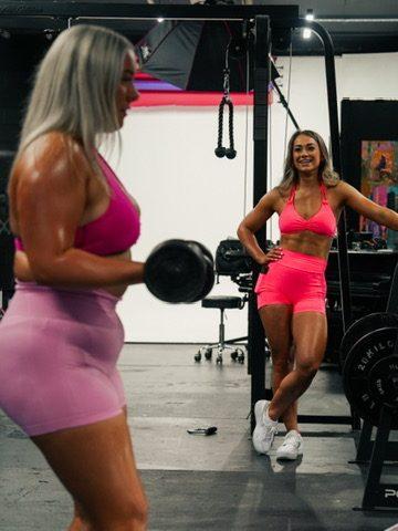 Poppy coaching a client during a training session